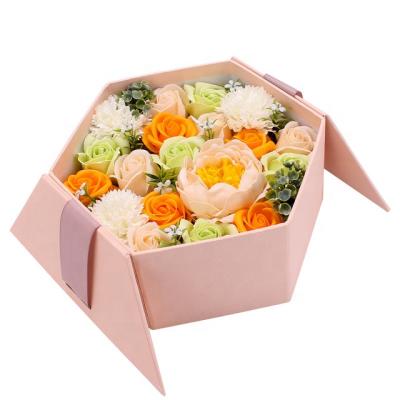 China Recycled Materials Cardboard Luxury Open Door Wedding Valentines Day Magnetic Gift Box For Rose Flower for sale