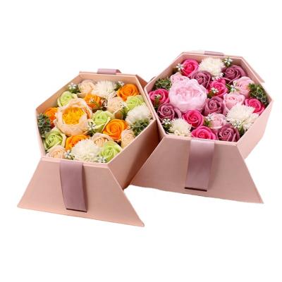 China Recycled Materials Cardboard Luxury Packaging Magnetic Open Door Wedding Valentines Day Gift Flower Box I Love You for sale