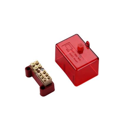 China 5 Hole Active Neutral Brass 100 Amp Waterproof Electrical Plastic Link Junction Box With Cover for sale