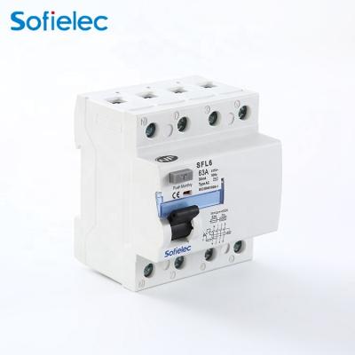 China 80A RCCB 4P 40A Circuit Breakers with CE CB NF SFL6 Approval for sale