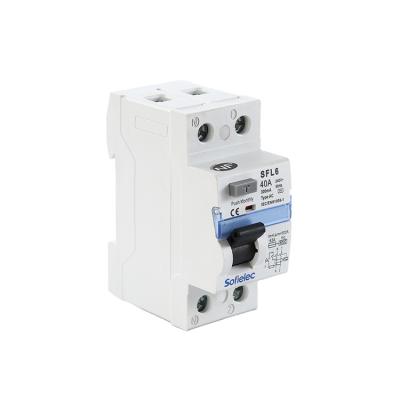 China 40A 80A RCCB 2P Circuit Breakers With CE CB NF SFL6 Approval for sale