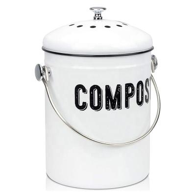 China Stored Compostable Cottage Kitchen Stylish Compost Bucket Storage With Odorless Filter For Kitchen Countertop for sale