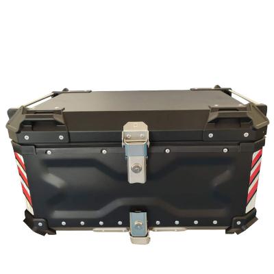 China Motorcycle Rider OHHO Wholesale Black 45L Box Motorcycle Crate Motorcycle Food Delivery Aluminum Top Box for sale