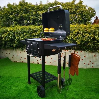 China F02 KEYO Easily Assembled Hot Selling Black Luxury Outdoor Charcoal Double Shelf BBQ Grills for sale