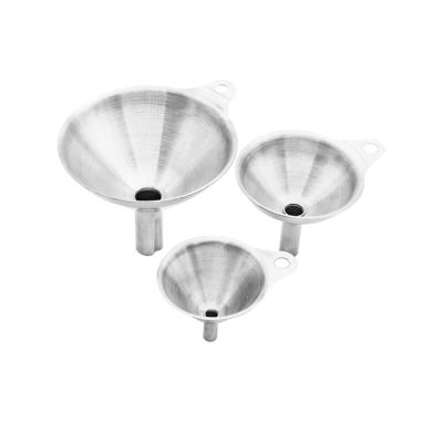 China Viable Filter Small Mouth Kitchen Tool Portable Stainless Steel Kitchen Funnel Wide Funnel for sale