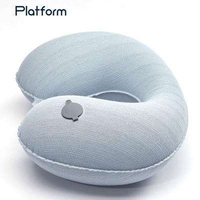 China Waterproof Automatic Inflatable Inflatable Neck Pillow Inflatable Travel Pillow Neck Pump Press Travel Foot Rest Pillow for sale