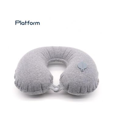 China Folded Comfortable Inflatable Neck Rest Head Pillow Patented Travel Pillow Sleeping for sale