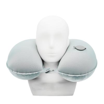 China High Quality Inflatable Neck Pillow Portable Folding Inflatable U-Shape Travel Air Pillow for sale