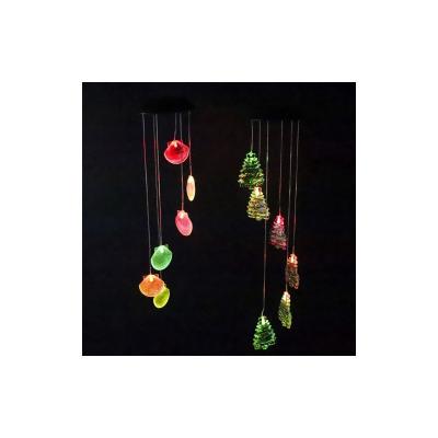 China Solar New Model Customized Solar Energy String Christmas Decorative Tree Shape Wind Chime Light for sale