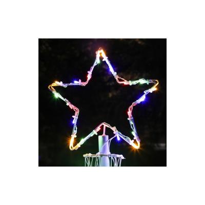 China Solar Professional Factory Custom Outdoor Eu Solar Energy Christmas Star Top Tree Strings Lights for sale