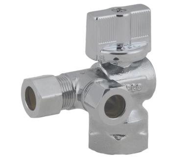 China Drinking Water 1/4 Rotate Lead Free And DZR Solid Brass Dual Angle Outlet Valve for sale