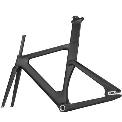 China Road Bikes Steep Track 700c 49/51/54/57cm Road Fork Aerial Bike Fixed Frame Carbon Fiber Frameset Carbon Track Frame 700c Aerial Bicycle Frameset for sale