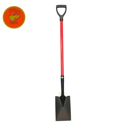 China Agriculture shovel factory direct products cultivating tools good quality steel shovel with fiberglass handle with plastic D handle for sale