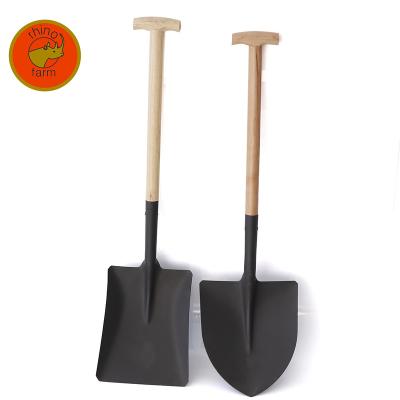 China Shovel Factory Direct Sale Agriculture Cultivating Tools With T Handle Shovel Agricultural Round Shovel With Wooden Handle for sale