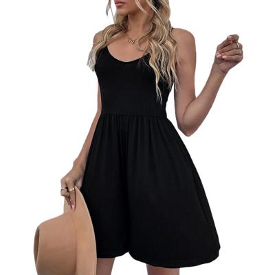 China Factory Sale Anti-wrinkle Long Sleeveless Dress Hot Summer Elegant Women Knit Rompers Overalls for sale