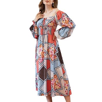 China Washable in the hot in the summer of 2022 new long fashion printing women's clothing cultivate her morality dress for sale