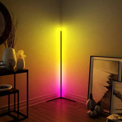 China App Modern Nordic Remote Control Vertical Color Changing Minimal RGB Led Corner Floor Lamp for sale