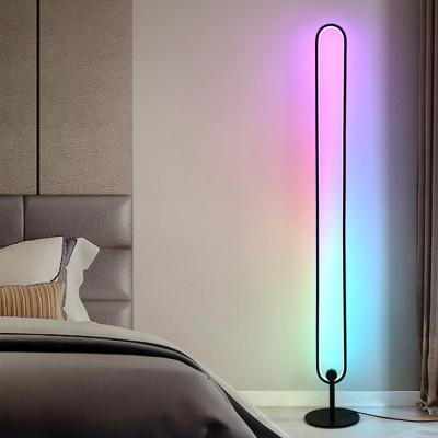 China Nordic modern minimalist RGB color LED floor lamp corner U-shaped living room and bedroom dimming atmosphere live fill light for sale