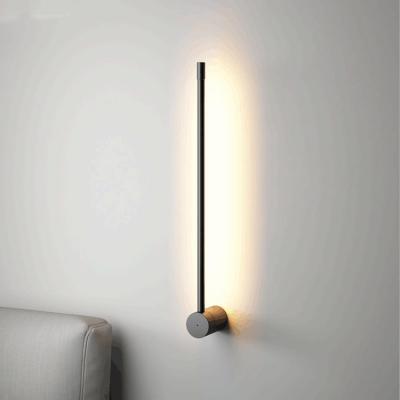 China Modern Nordic simple simple strip led aluminum minimalist line atmosphere wall lamp bedroom bedside wall lamp for sale