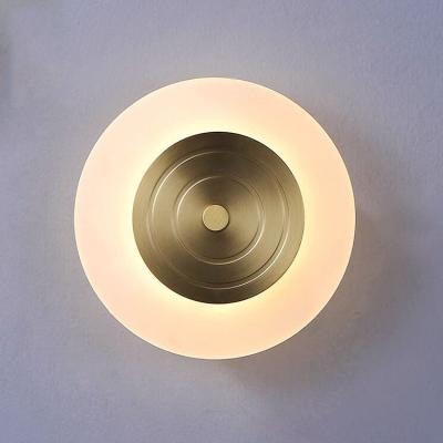 China Modern European Style Round Wall Light Series Bedroom Living Room Copper Modern Wall Lamp for sale