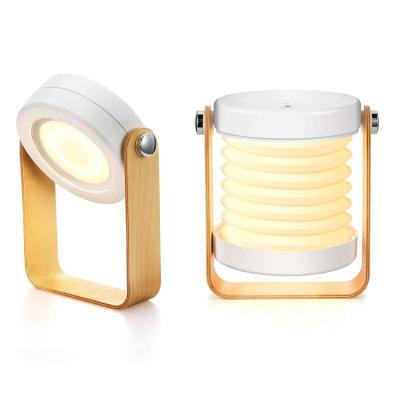 China Portable Folding Table Lamp Desk Handle Baby Lamp Lantern Battery Operated Retractable Foldable Safe Modern Wooden Night Light for sale