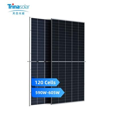 China 590W-605W Solar Power System Ground Installation Solar Power System Used Bifacial Solar Power Panel for sale