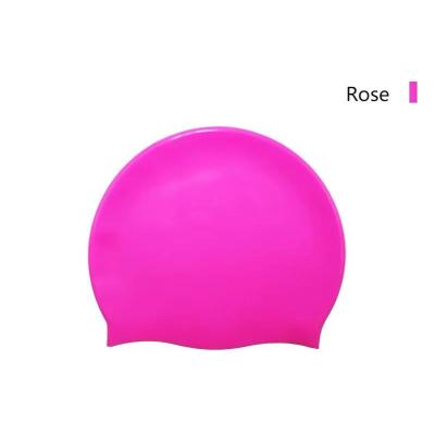 China High Elasticity Printing Swim Cap Hearing Protection Silicone Hat Unisex 100% Swimming Hat Wholesale Custom Made for sale