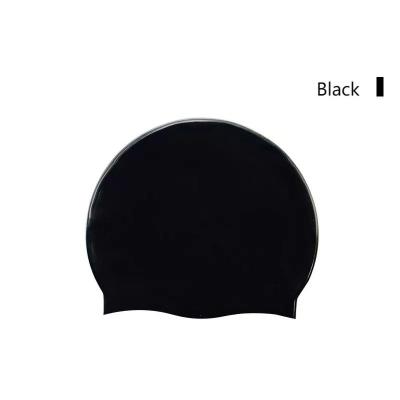 China Custom Logo Hearing Protection Goods Dome Swimming Cap Professional Black Waterproof Eco-Friendly Waterproof Swim Cap for sale