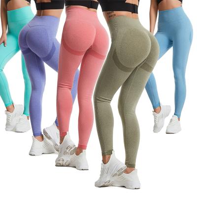 China New Style Push Up Leggings High Waisted Workout Women Breathable Gym Leggings Hot Sale Seamless Leggings for sale