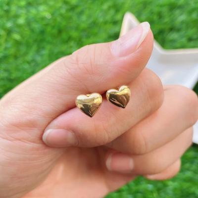 China CLASSIC Small Size Gold Color Heart Shape Stud Copper Material Earrings For Women As Gift Daily Wear for sale