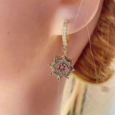 China BOHEMIA Evileye Brass Gold Plated Drop Earrings Star Earrings Women Jewelry 2021 Trendy for sale