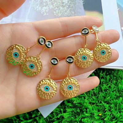 China New Style FASHIONABLE Coin Shape Eye Pattern Gold Plated Jewelry Findings For Jewelry Making for sale