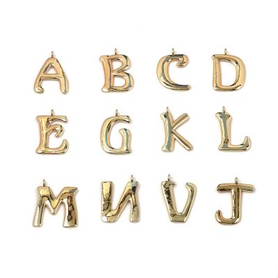 China TRENDY Initials Alphabet Letters Charms 26 A - Z Pendants Charms Brass Gold Plated Color Necklace for sale