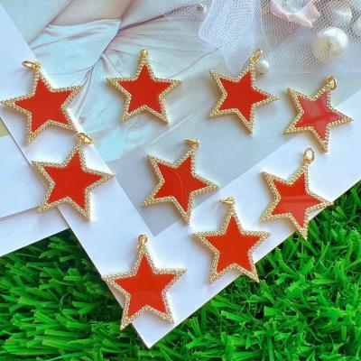 China FASHIONABLE Star Charm Gold Plated Gemstone Charm Heart Shape Pendant For Necklace for sale