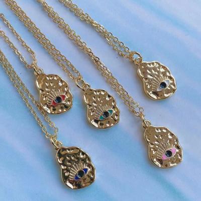 China FASHIONABLE Colorful Brass Enamel Eye Pattern Gold Plated Pendant For Jewelry Making for sale