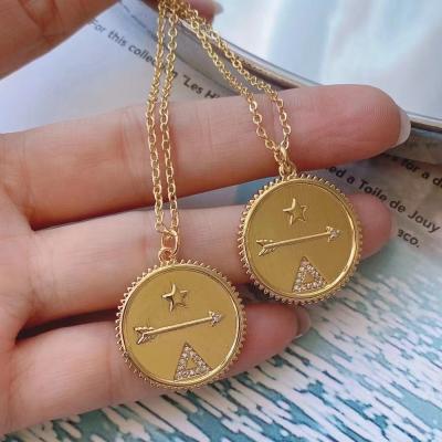 China Fashionable new factory price style copper coin shape pendant for jewelry making for sale