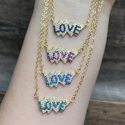 China Custom Jewelry Trendy Alphabet Necklace Jewelry Letter Love Necklace For Girlfriend Jewelry Gift Letter Charms Necklace For Women for sale