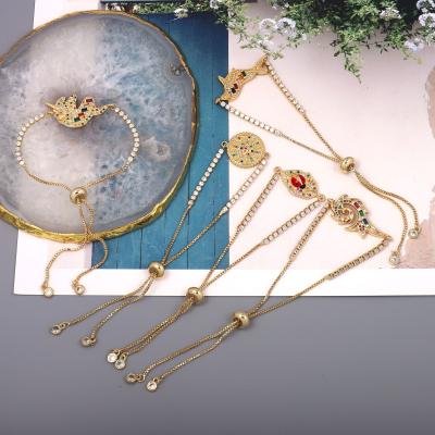 China 2021 Trendy Fashion Women Gold Plated Dolphin Unicorn Wedding Bracelet Rainbow Cubic Zirconia Bangles For Girlfriend for sale