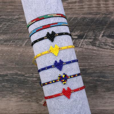 China New Miyuki Jewelry FASHIONABLE Colorful Rainbow Heart Shaped Fashion Miyuki Bead Bracelet Handmade Love Bead Bracelet for sale