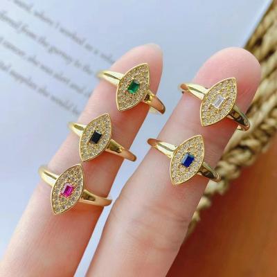 China Elegant Styles Fashionable Adjustable Gold Plated Rings Set With Zircon For Women Gift for sale