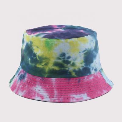 China Luxury Fashion Mens Reversible Tie Dye Print Nylon Fluffy Print Nylon Crochet Plaid Plaid Sublimation Bucket Hats for sale