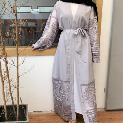 China New Solid Color Dubai Clothing UAE Islamic Clothing Polyester Women Kimono Soft Wholesale Turkish Muslim Abaya Dresses for sale