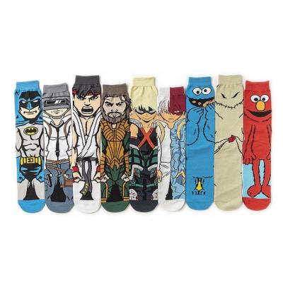 China Colorful Character Logo Calcetines Happy Socks Custom Made Socks MOQ Wholesale Men's Sporty Cotton Stockings for sale