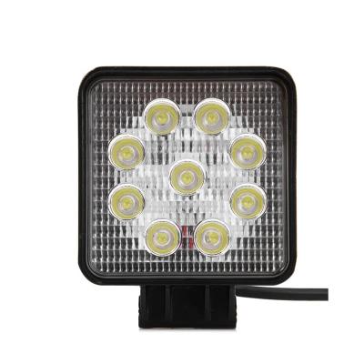 China Hot Sale Factory Price 9 LED 27W 4 Inch Aluminum Square Led Work Light Compatible For 4x4 Truck Boat Jeep Off Road SUV ATV for sale