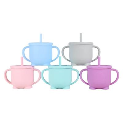 China BPA Free Travel Eco-Friendly High Quality Viable Folding Home Drinking Water Drinkware Baby Cup With Straw for sale