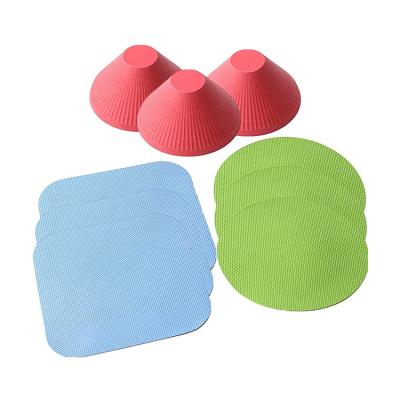 China Wholesale 3 Pieces Viable Bottle Lid Openers Soft Mat Reusable Rubber Gripper Jar Silicone Pad Opener for sale