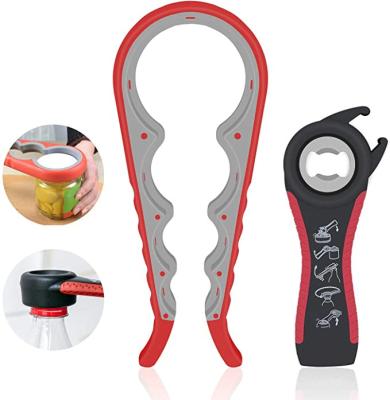 China Wholesale Multifunctional Stocked Stainless Steel PP Coconut Can Bottle Opener Set With Silicone Handle Easy To Use For Kids Elderly for sale