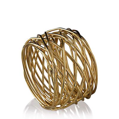 China Viable Wholesale Handmade Round Mesh Napkin Rings Holder for Daily Dining Table Parties for sale