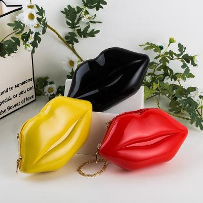 China Wholesale European and American style women evening clutch bags cross - body shoulder bags lip shaped bags for sale