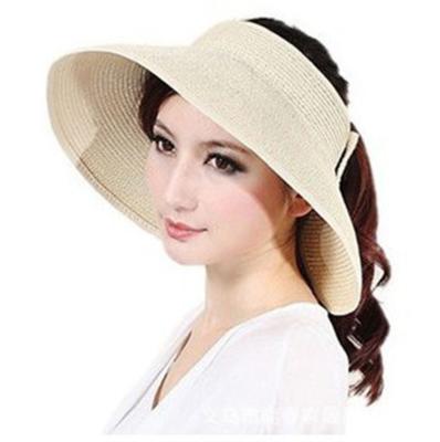 China 2022 new trend women's summer beach sun visor wide brim straw hats for sale